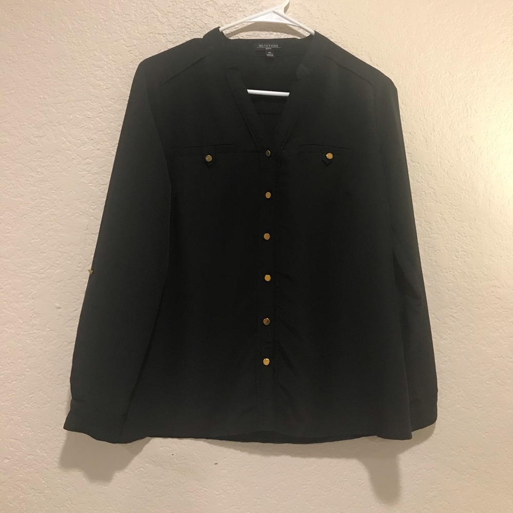 Notations 3/4 Roll Tab Blouse